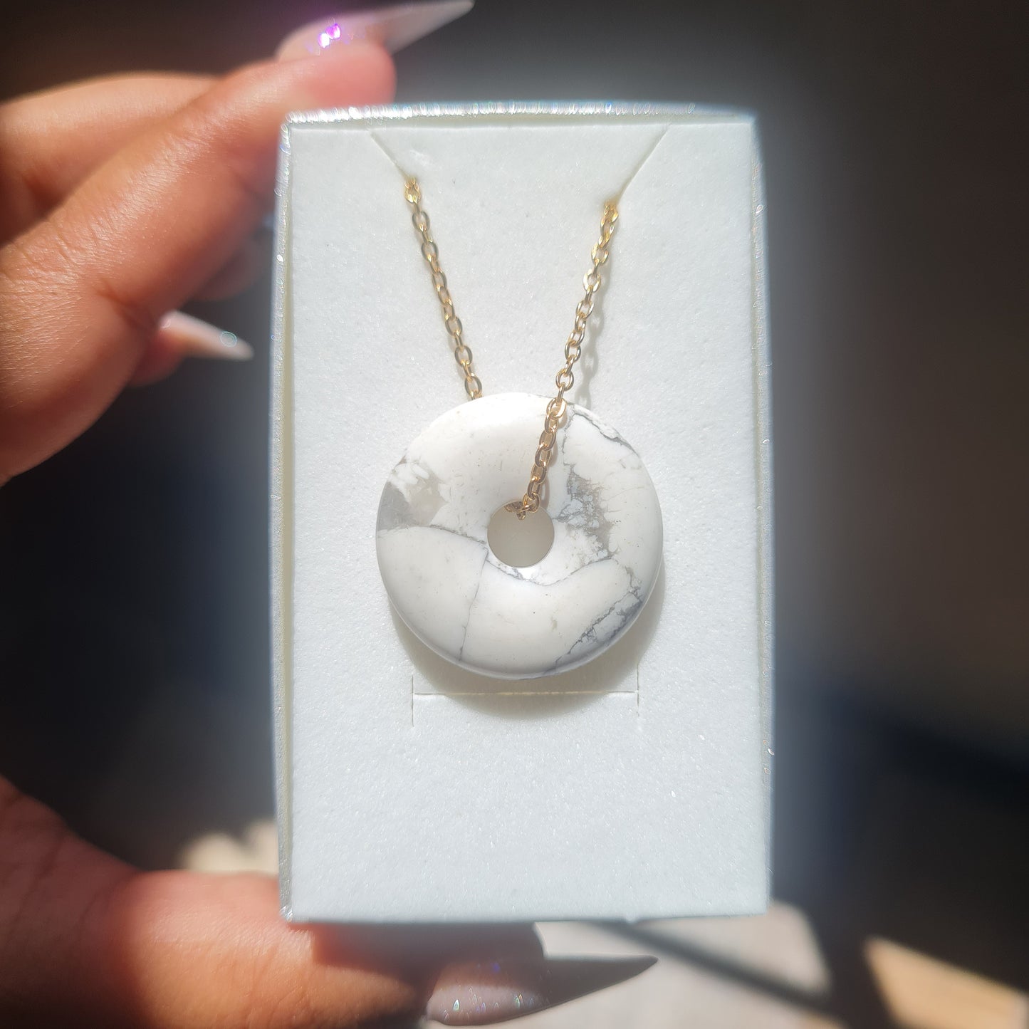 Howlite Donut Necklace