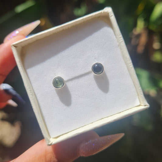 Green Apatite Stud Earrings