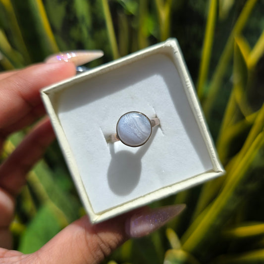 Blue Lace Agate Ring - Size 5.5