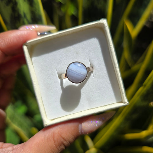 Blue Lace Agate Ring - Size 6.5