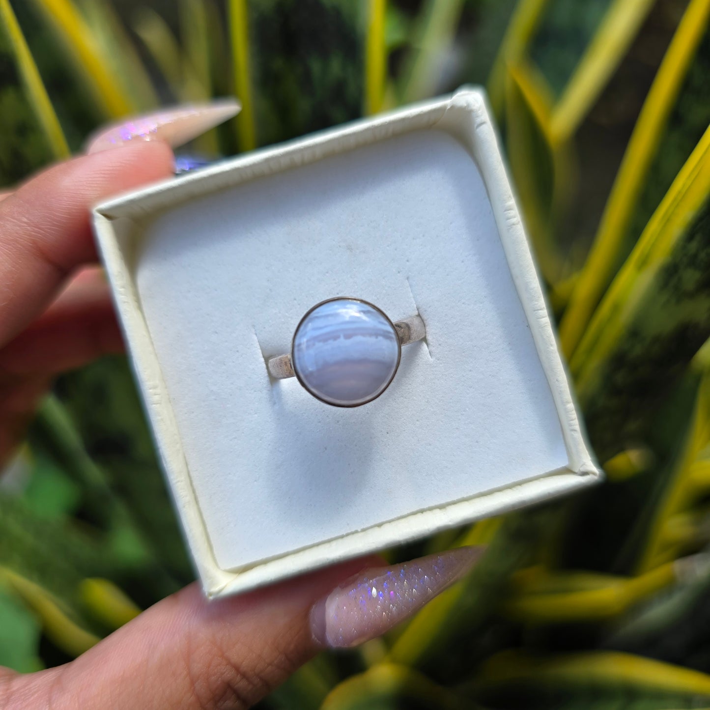 Blue Lace Agate Ring - Size 7.5