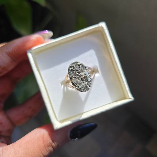 Raw Pyrite Ring - Size 7