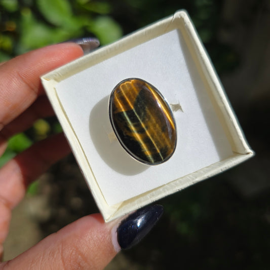 Mixed Tiger's Eye Ring - Size 10