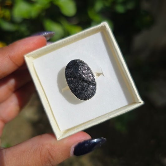 Raw Shungite Ring - Size 5