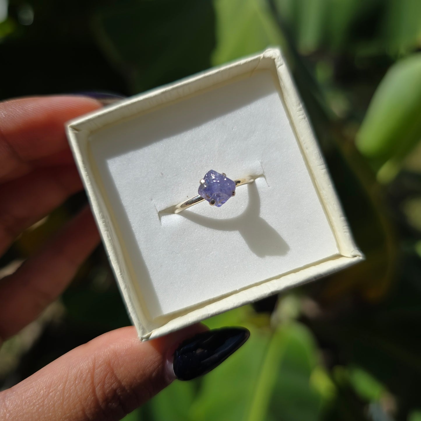 Dainty Raw Tanzanite Ring - Size 6