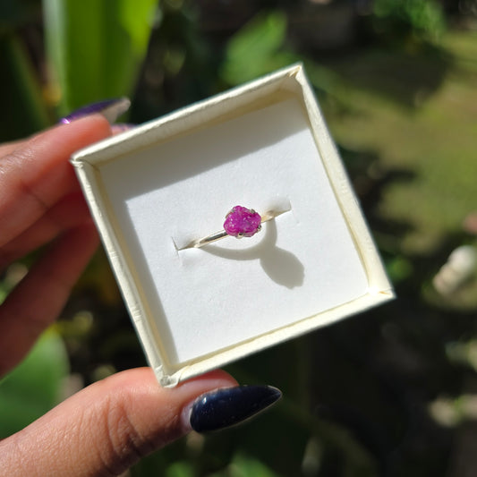 Dainty Raw Ruby Ring - Size 6