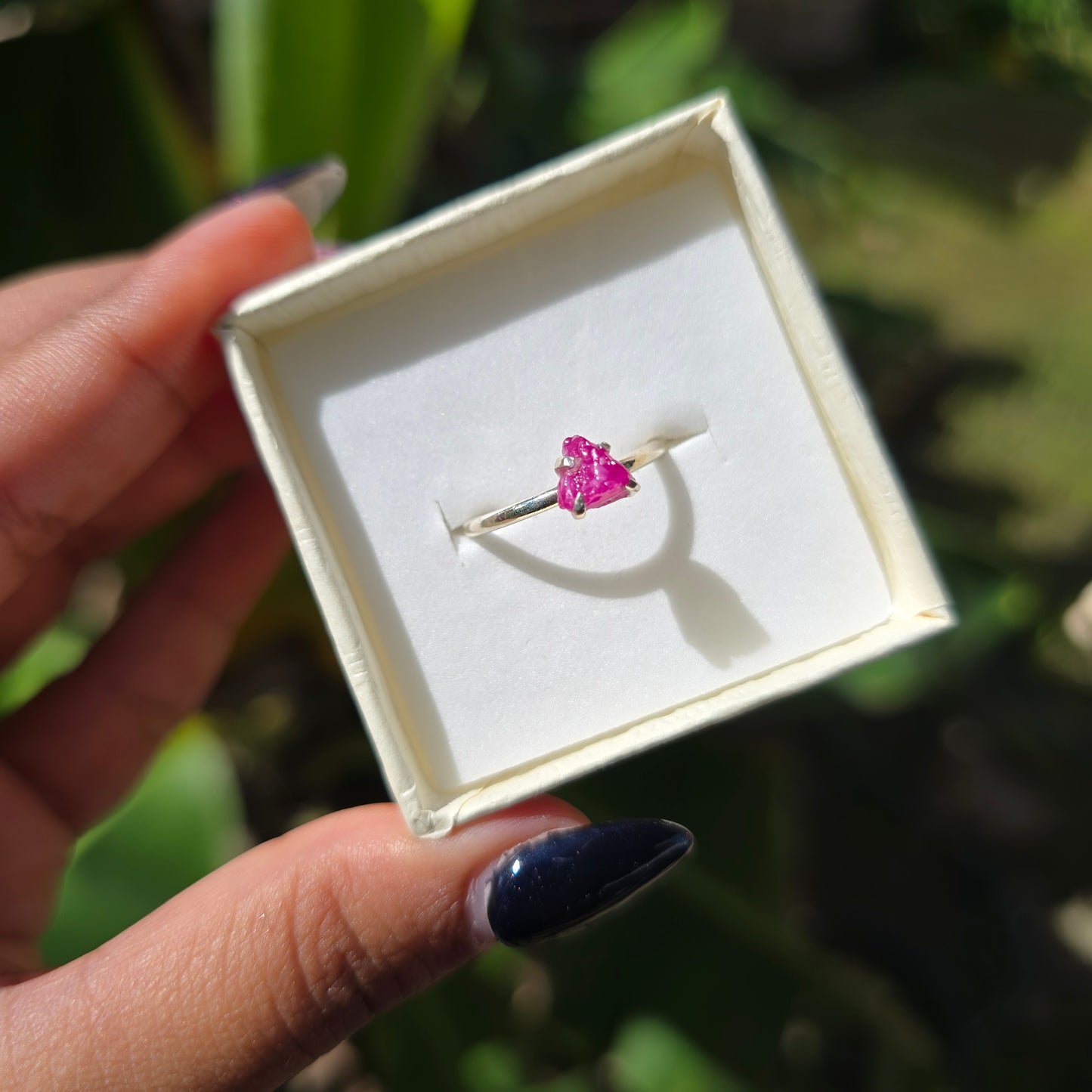 Dainty Raw Ruby Ring - Size 6