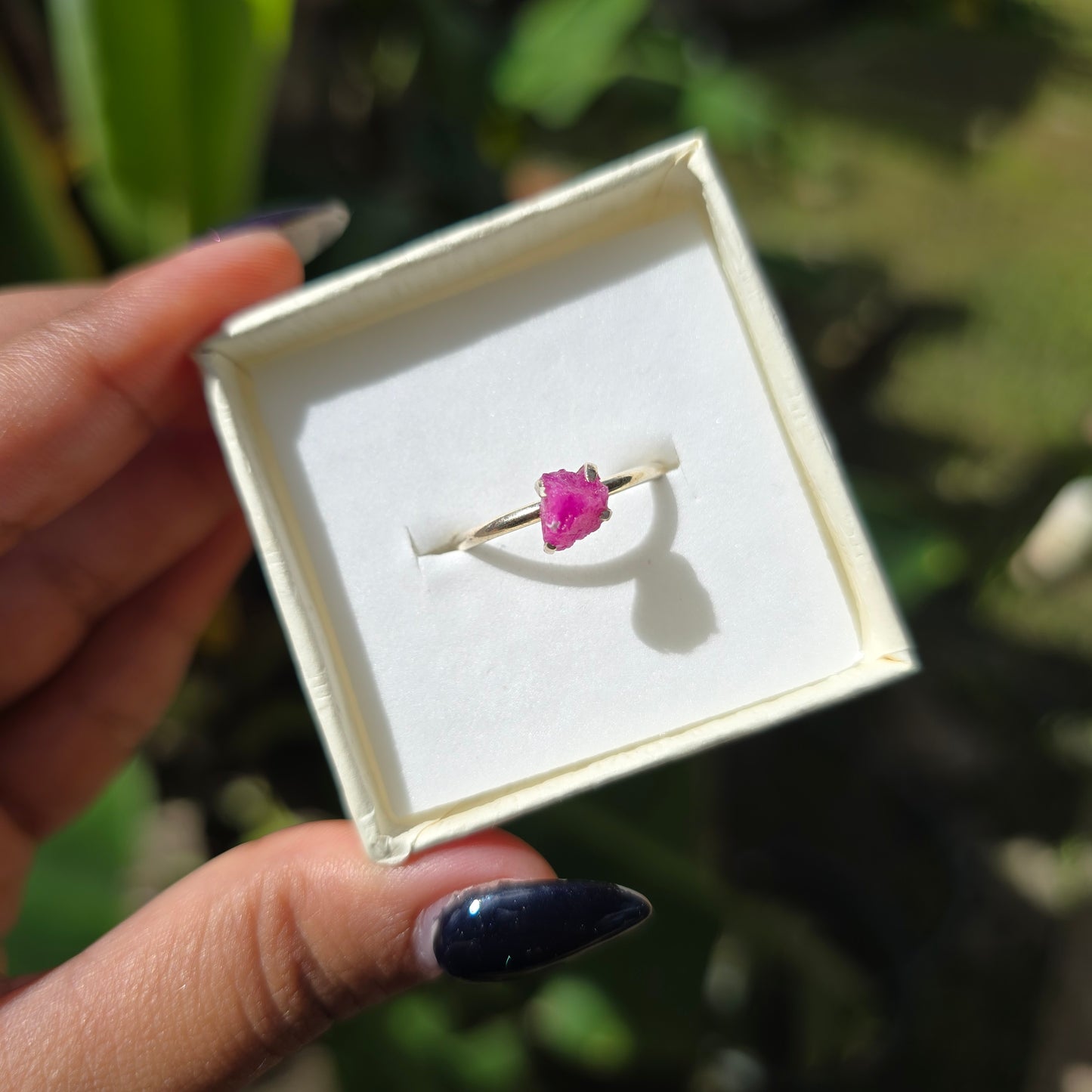 Dainty Raw Ruby Ring - Size 7