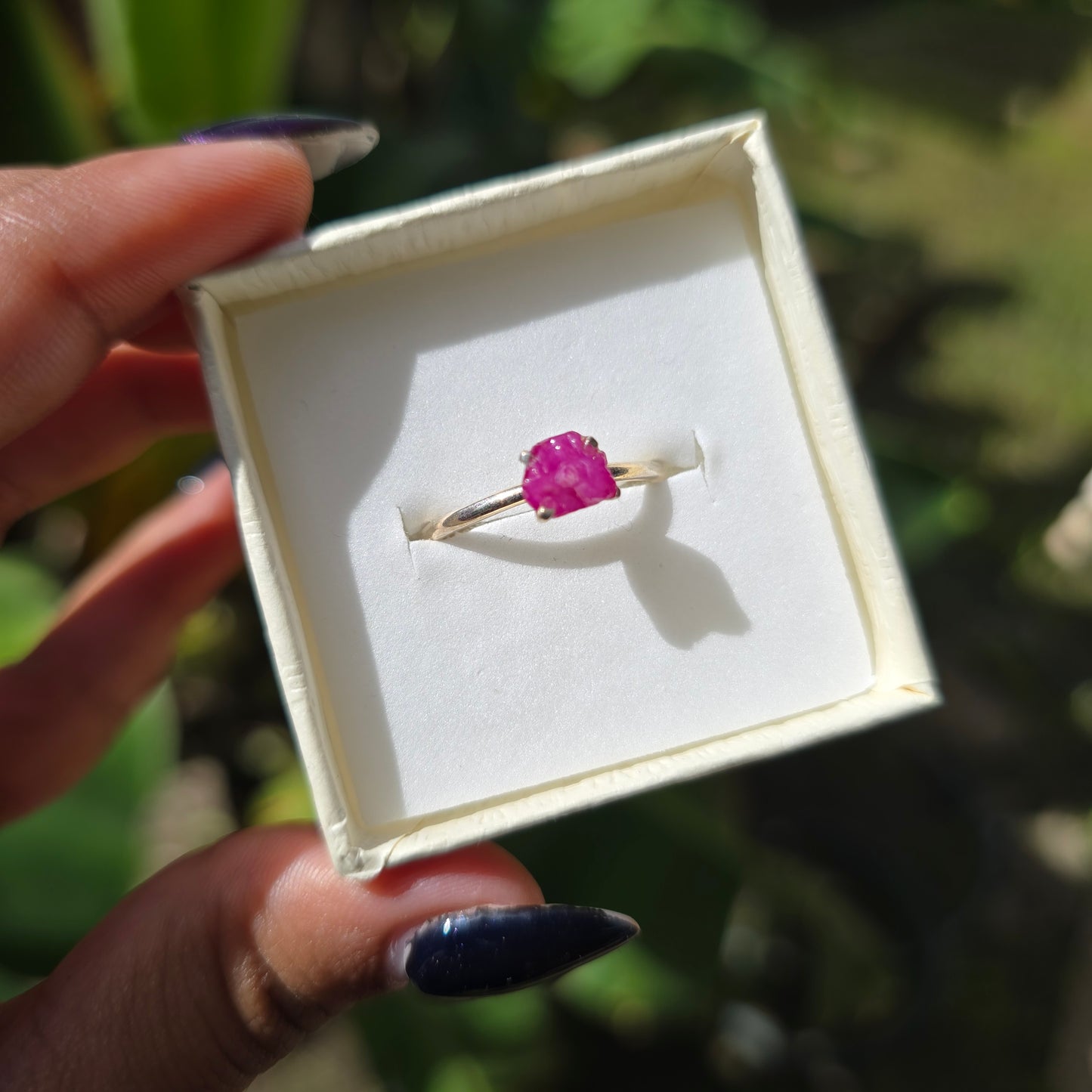 Dainty Raw Ruby Ring - Size 9