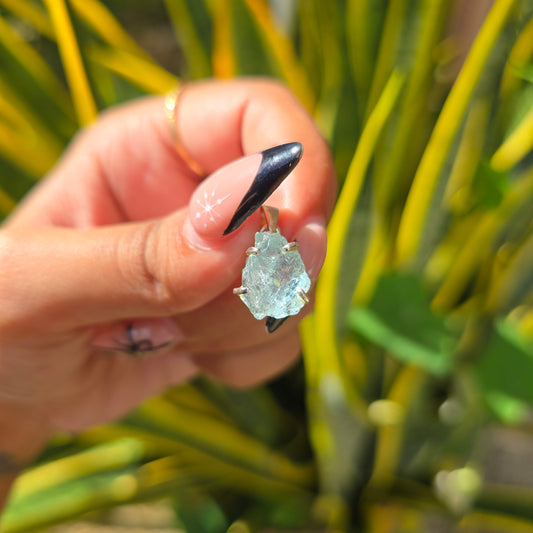 Raw Aquamarine Pendant