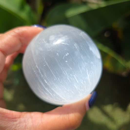 Satin Spar Selenite Gemstone Sphere