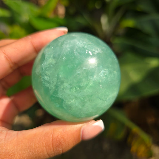 Green Fluorite Gemstone Sphere