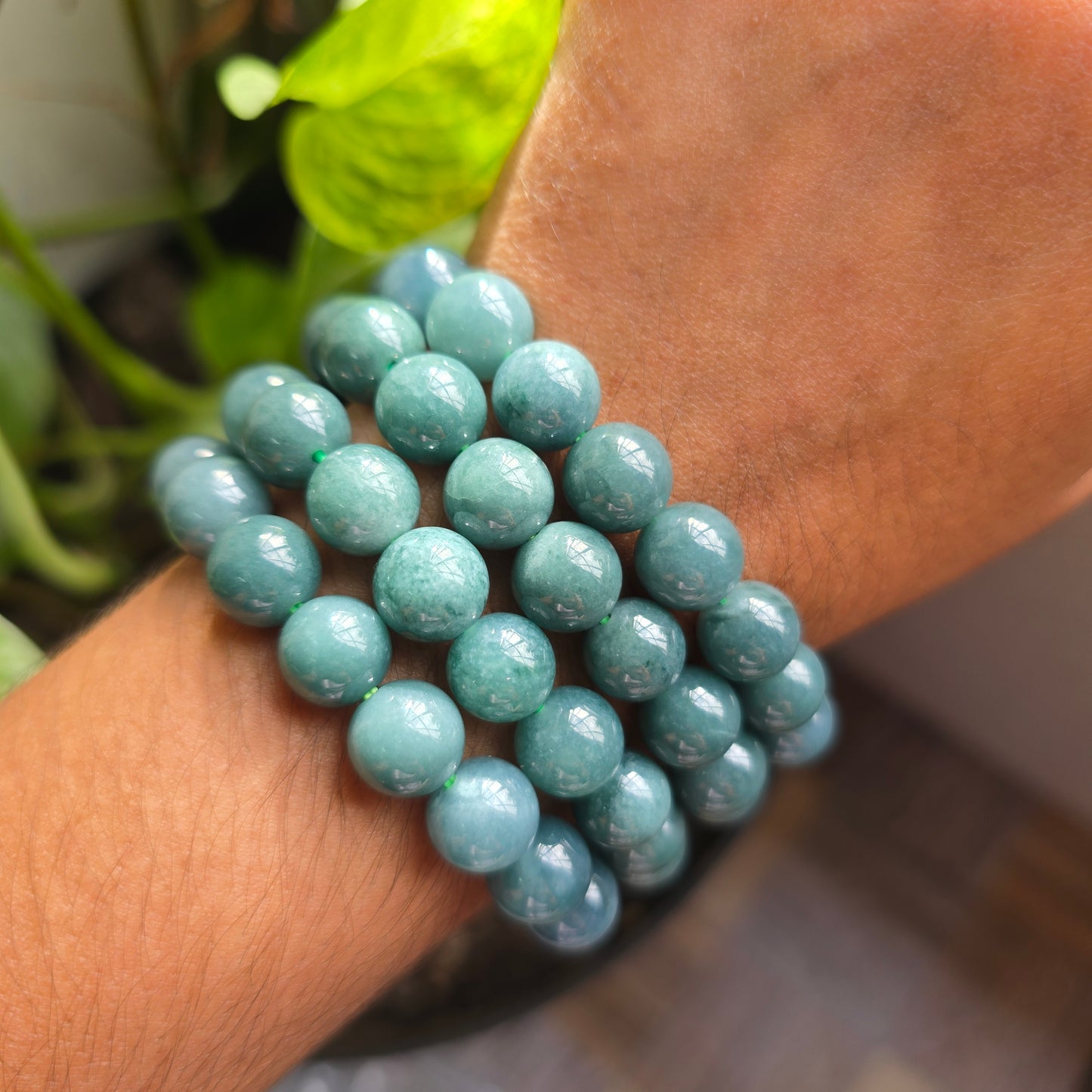 Blue Guatemalan Jade Gemstone Bracelet