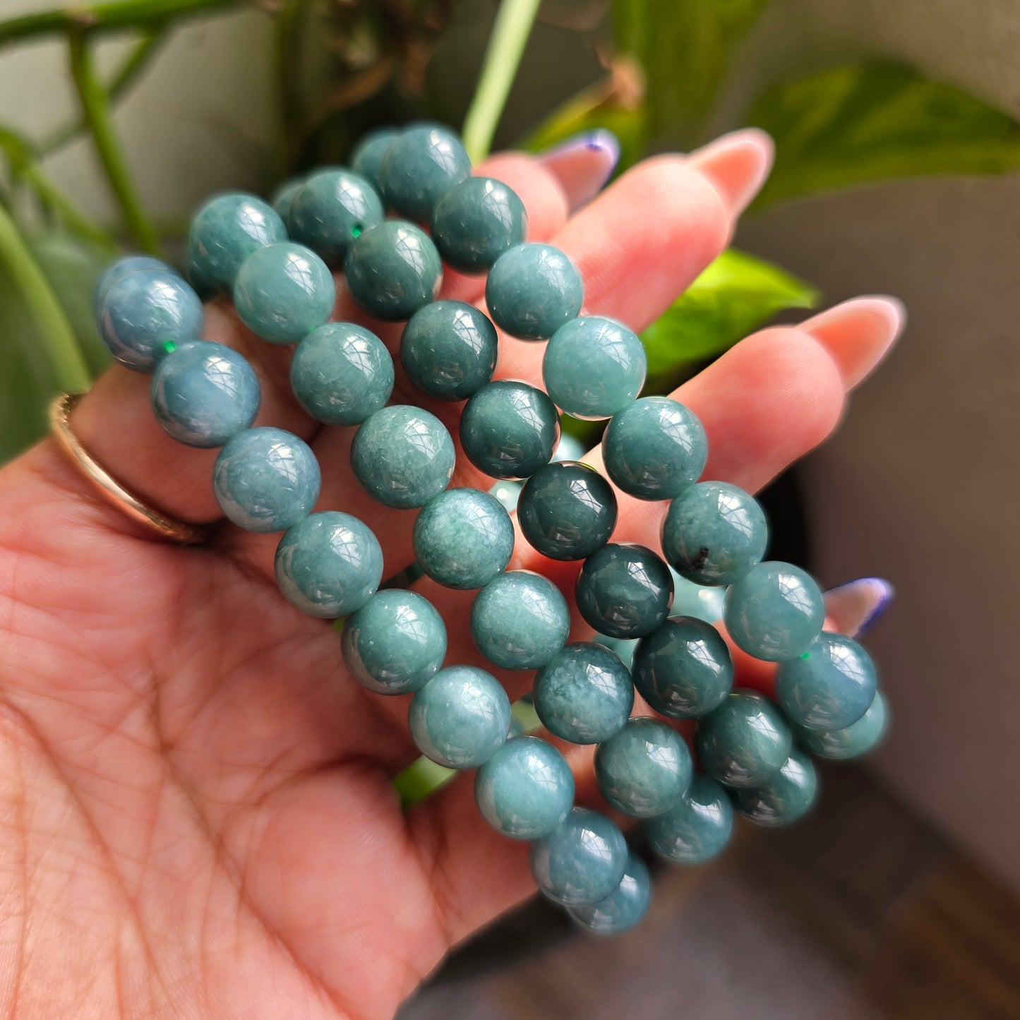 Blue Guatemalan Jade Gemstone Bracelet
