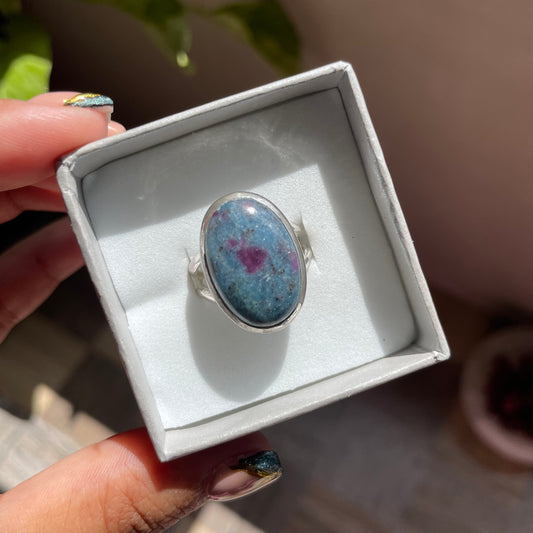 Ruby Kyanite Gemstone Ring - Size 8