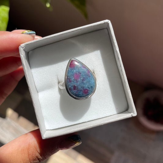 Ruby Kyanite Gemstone Ring - Size 8