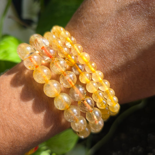 Golden Rutile Quartz Gemstone Bracelet