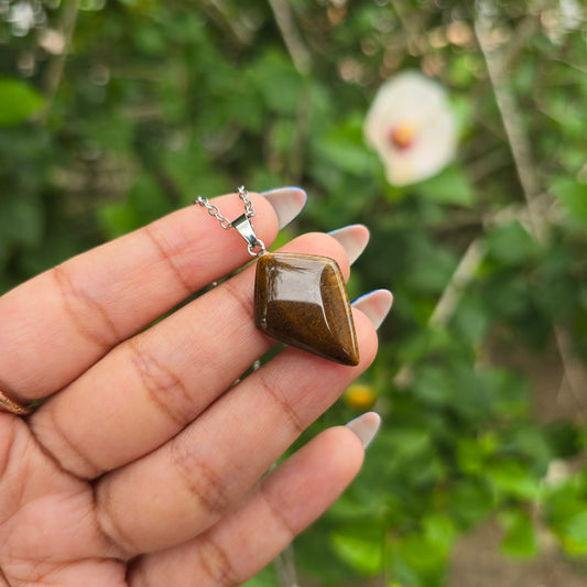 Tiger's Eye Diamond Necklace