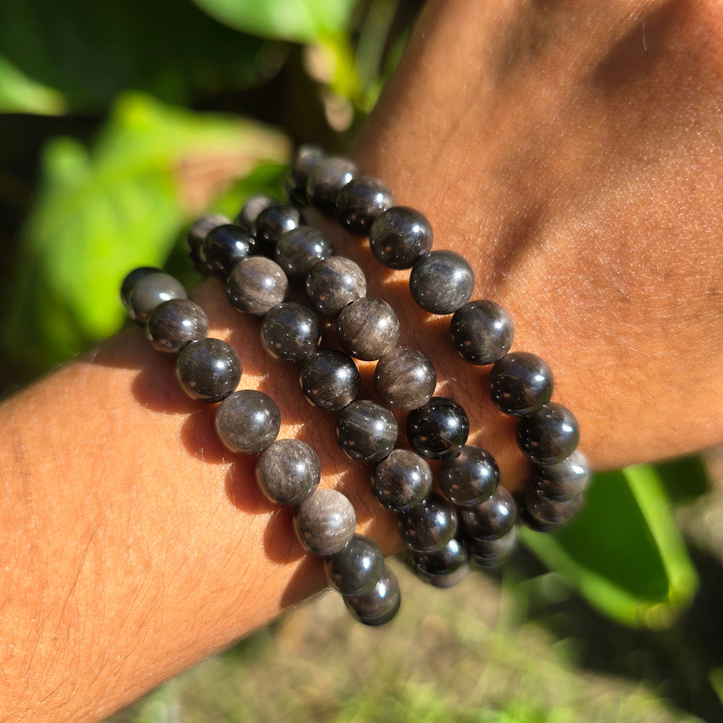 Silver Sheen Obsidian Gemstone Bracelet