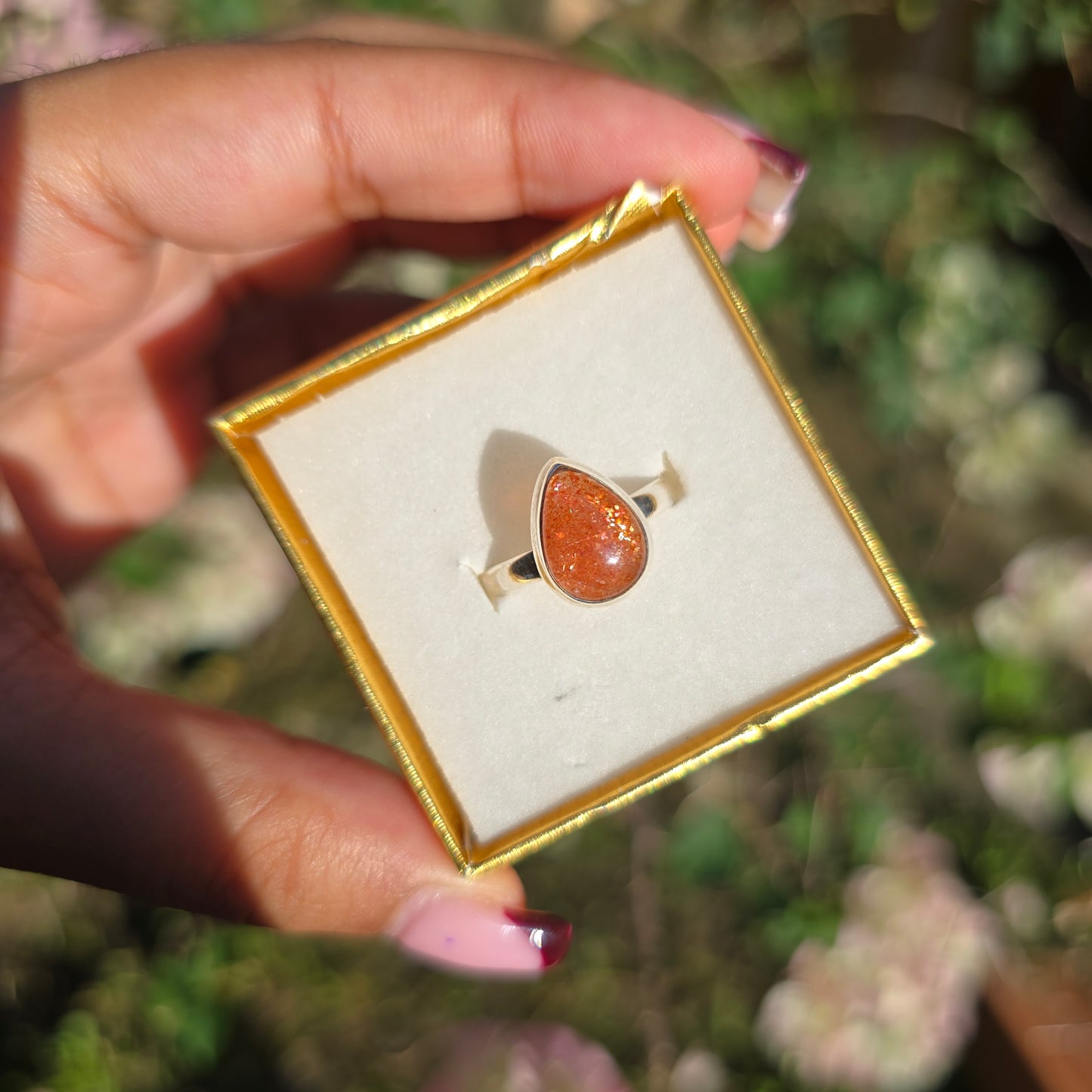 Sunstone Gemstone Ring - Size 7