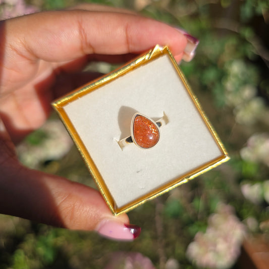 Sunstone Gemstone Ring - Size 7