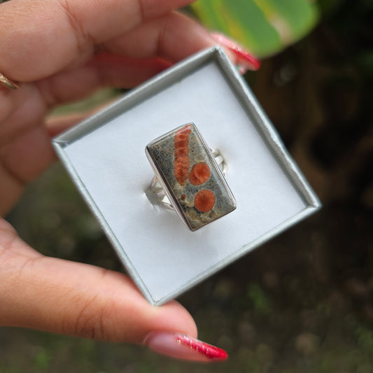 Peanut Obsidian Ring - Size 8