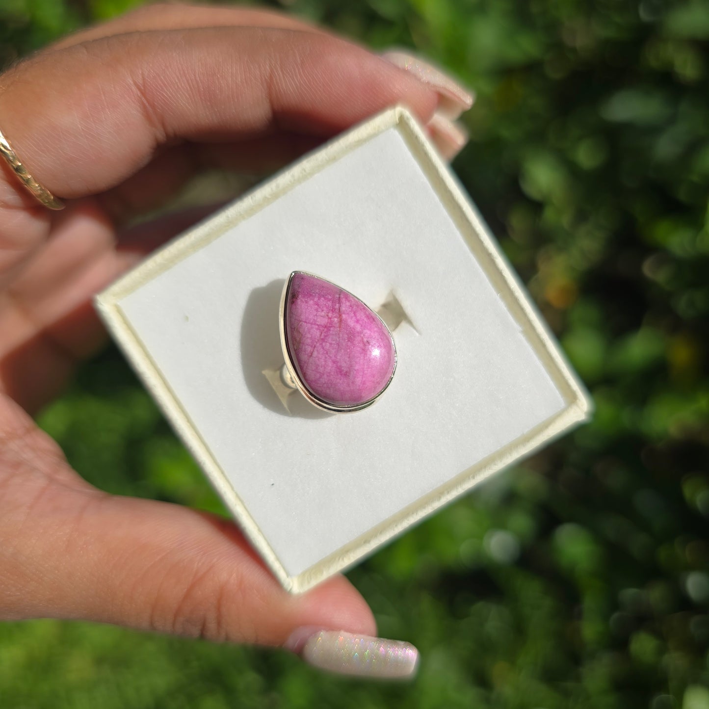 Cobaltoan Calcite Ring - Size 7