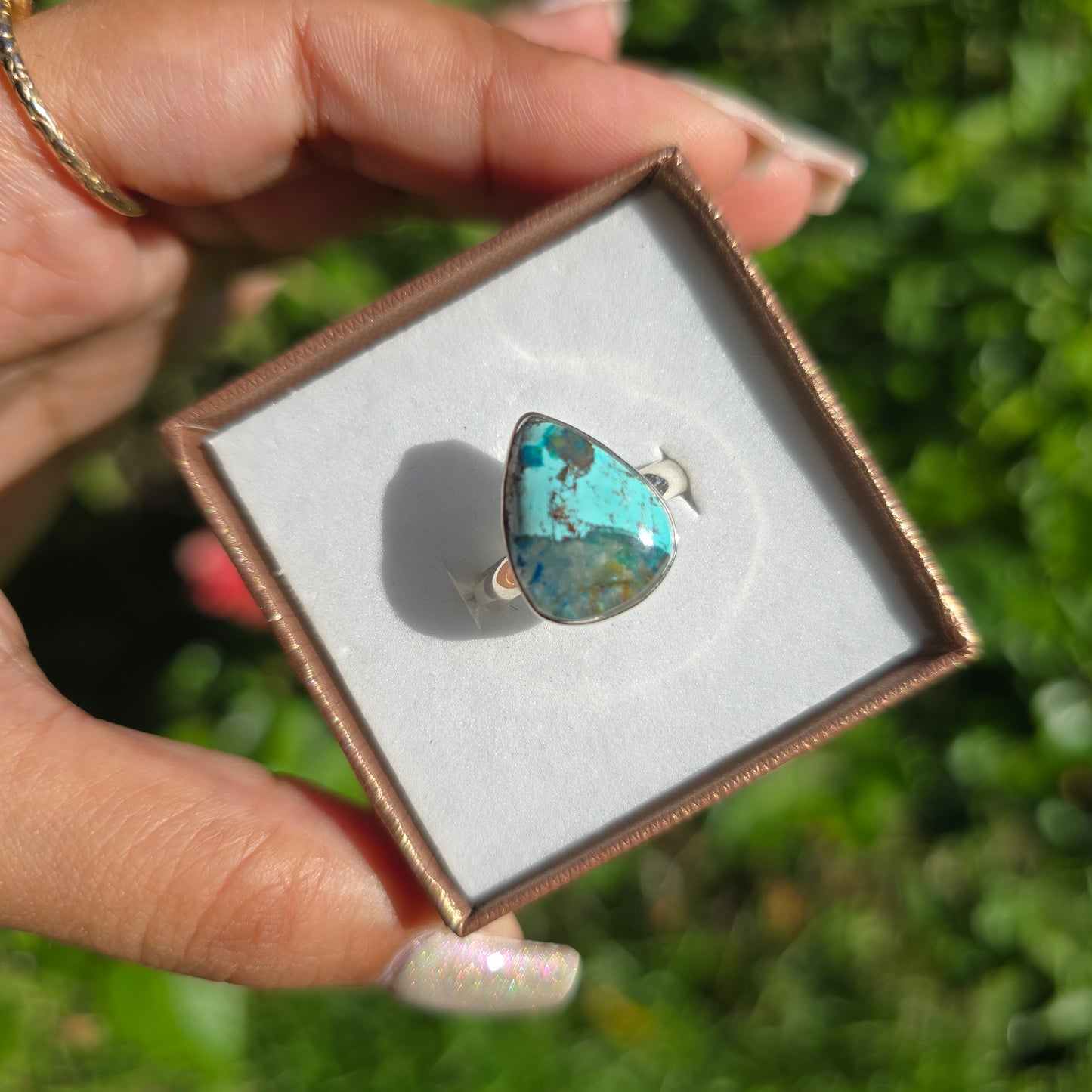 Shattuckite Gemstone Ring - Size 7