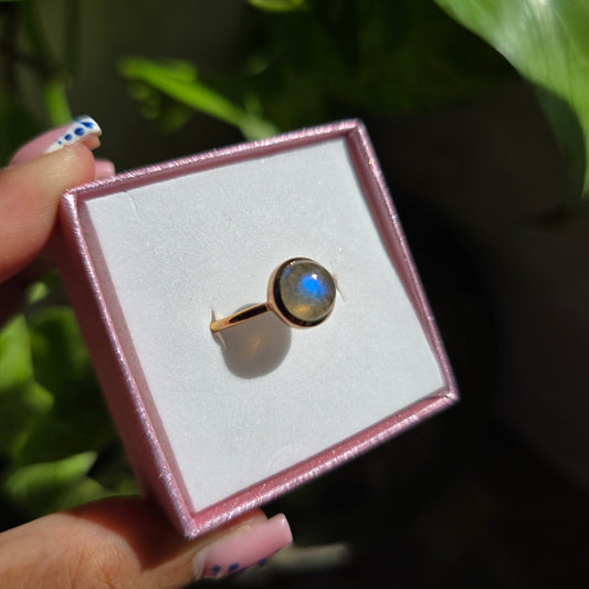Gold Vermeil Labradorite Ring - Size 9