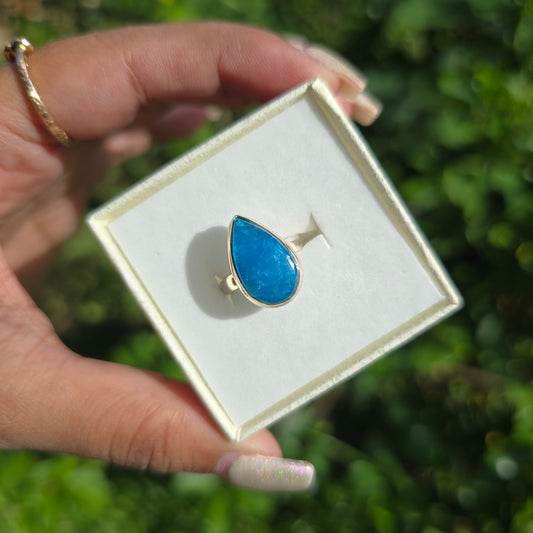 Blue Apatite Gemstone Ring - Size 5