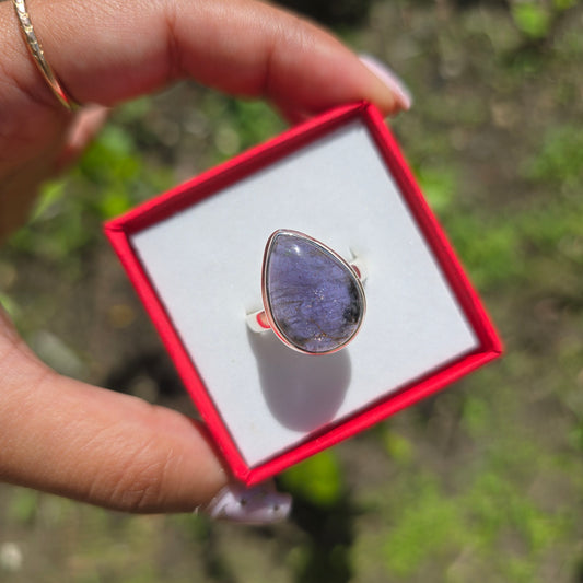 Iolite with Sunstone Inclusions Gemstone Ring - Size 8.5