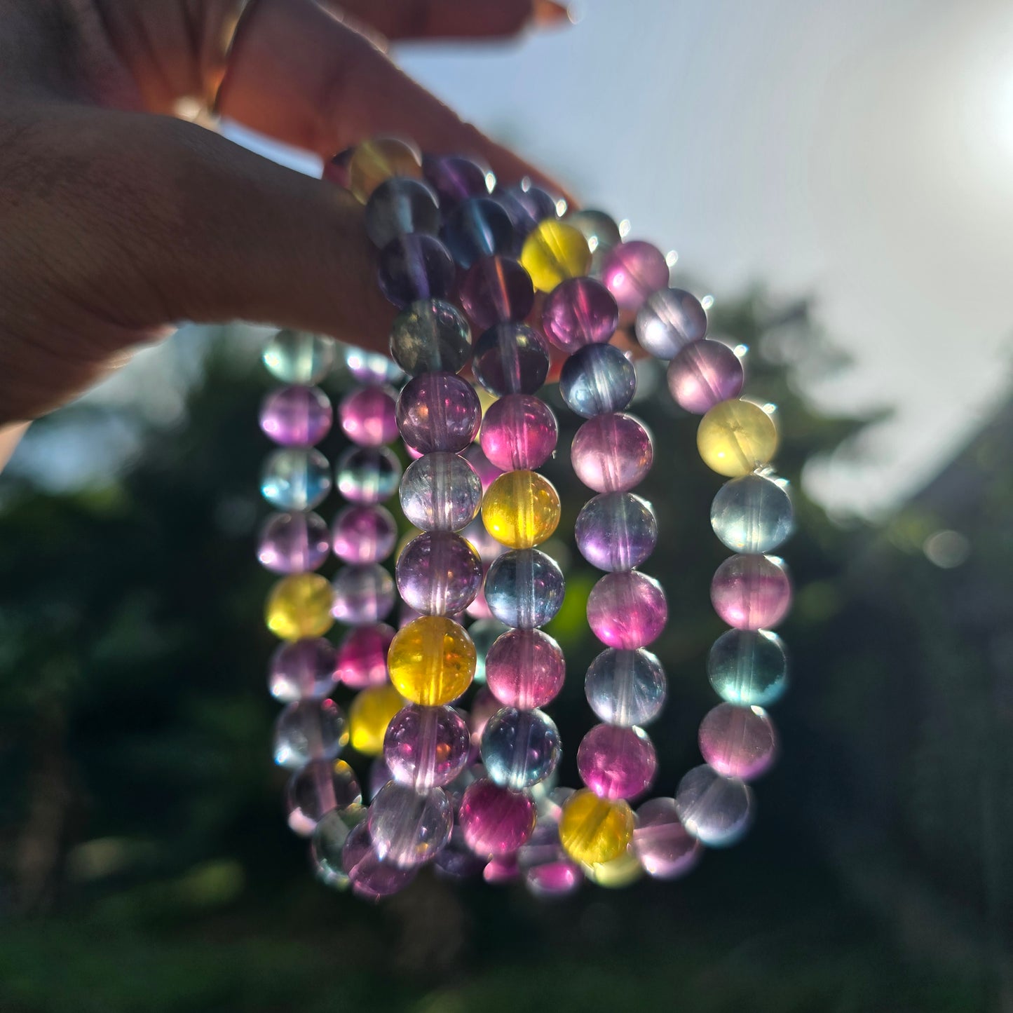 Cotton Candy Fluorite Gemstone Bracelet