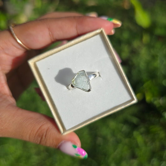 Raw Aquamarine Ring - Size 7.5