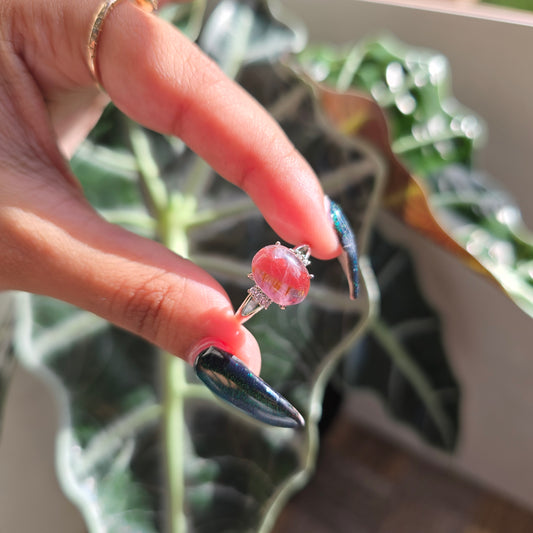 Adjustable Silver Plated Brass Ring - Auralite 23