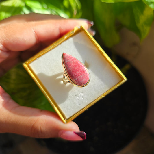 Thulite Gemstone Ring - Size 6