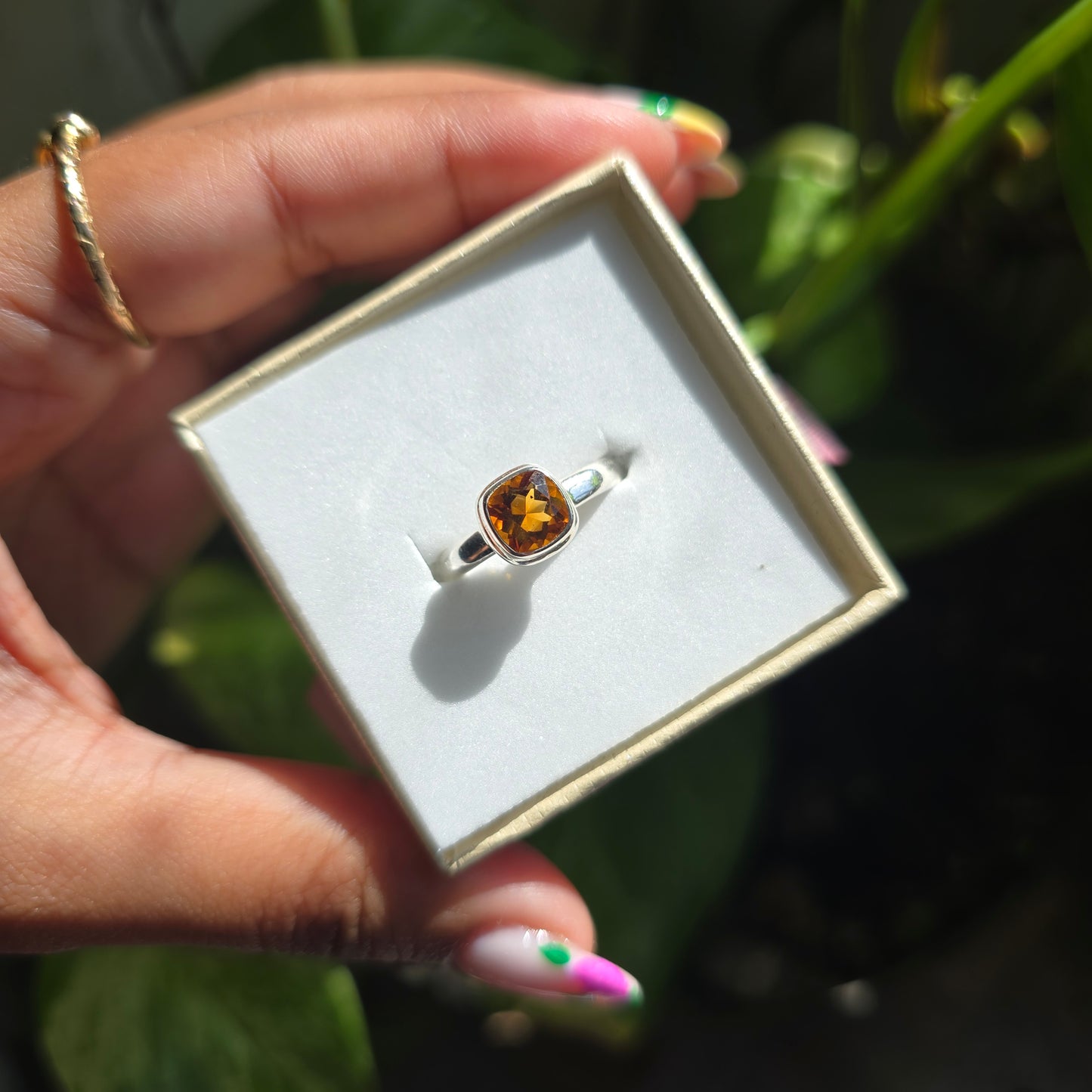 Whiskey Citrine Ring - Size 7