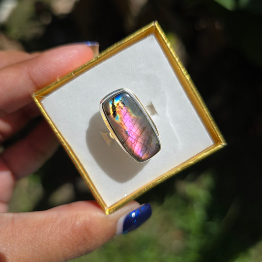 Purple Labradorite Ring - Size 6