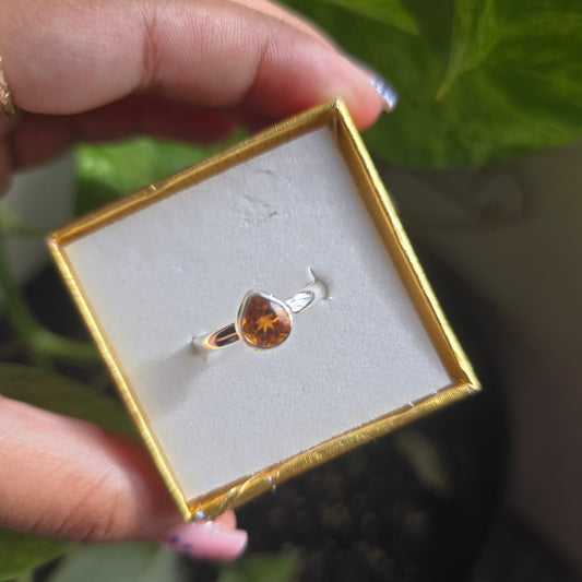 Whiskey Citrine Ring - Size 10