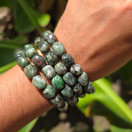 Eclogite with Garnet Nugget Gemstone Bracelet