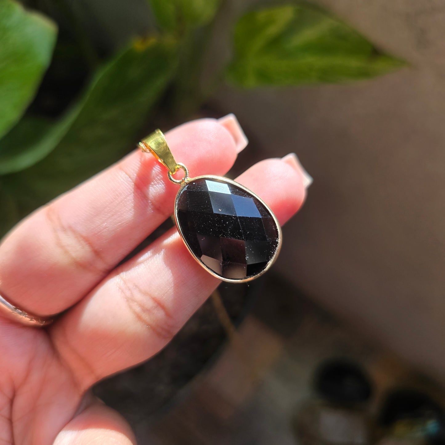 Oval Black Obsidian Pendant