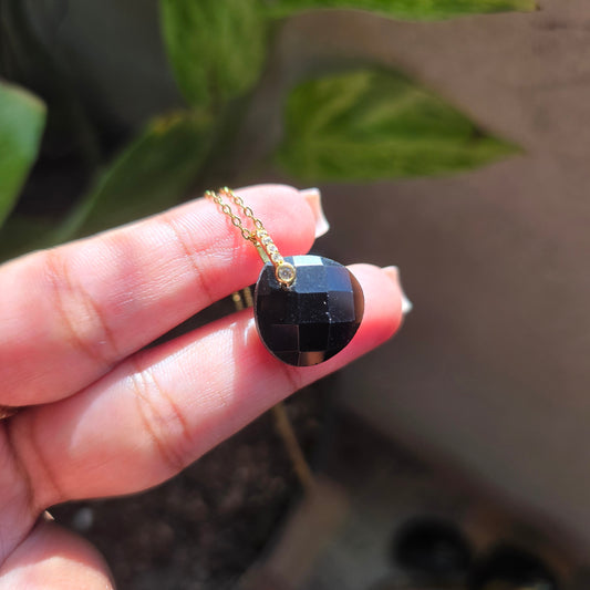 Dainty Black Obsidian Pendant
