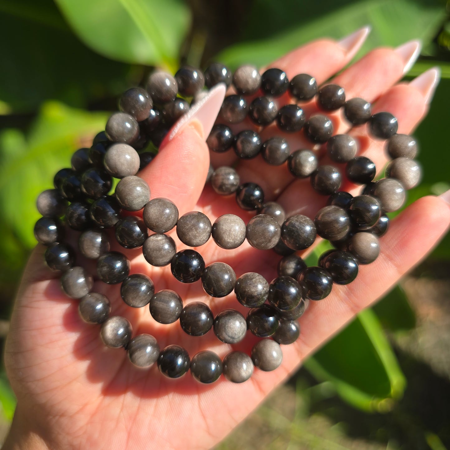 Silver Sheen Obsidian Gemstone Bracelet