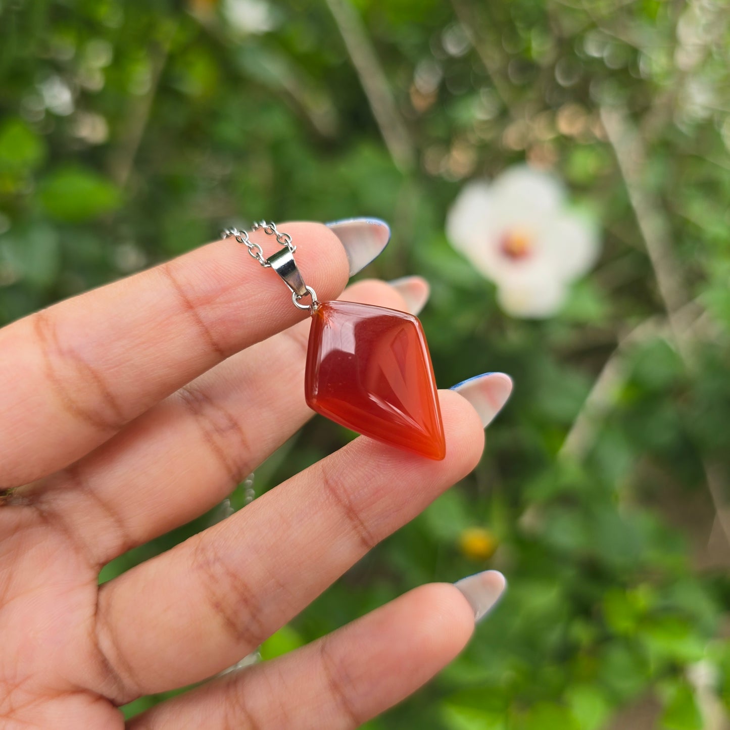 Carnelian Diamond Necklace