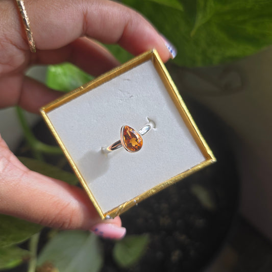 Whiskey Citrine Ring - Size 11
