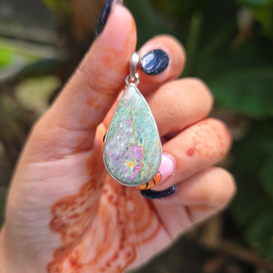Ruby in Fuchsite Pendant