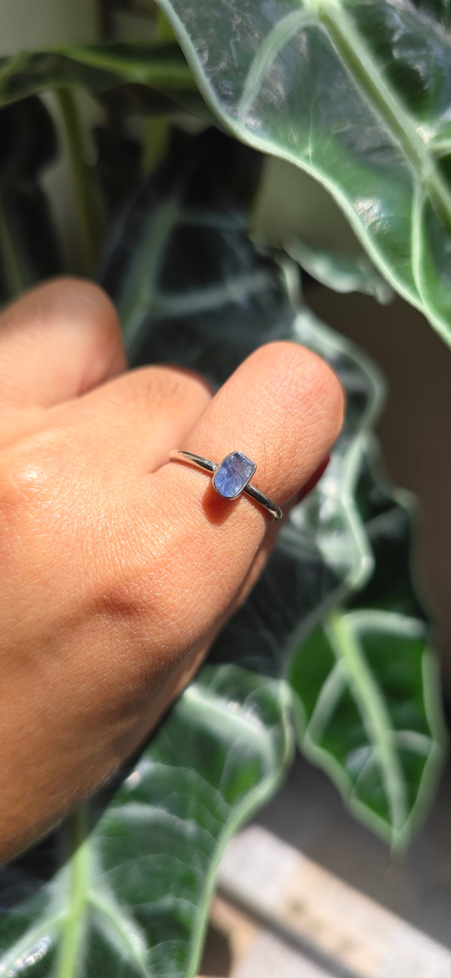Dainty Raw Blue Sapphire Ring