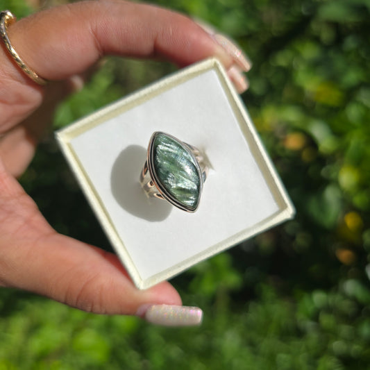 Seraphinite Gemstone Ring - Size 5.5