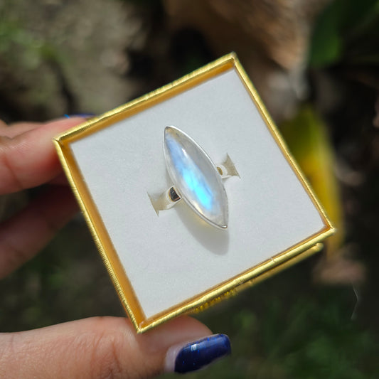 Rainbow Moonstone Ring - Size 5
