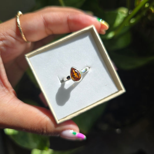 Whiskey Citrine Ring - Size 5