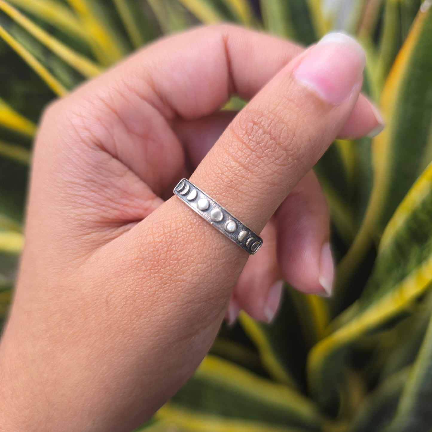 Sterling Silver Moon Phase Ring - Size 5